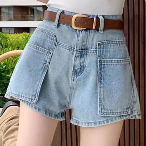 Shorts (High-Waist, Denim, Cotton)